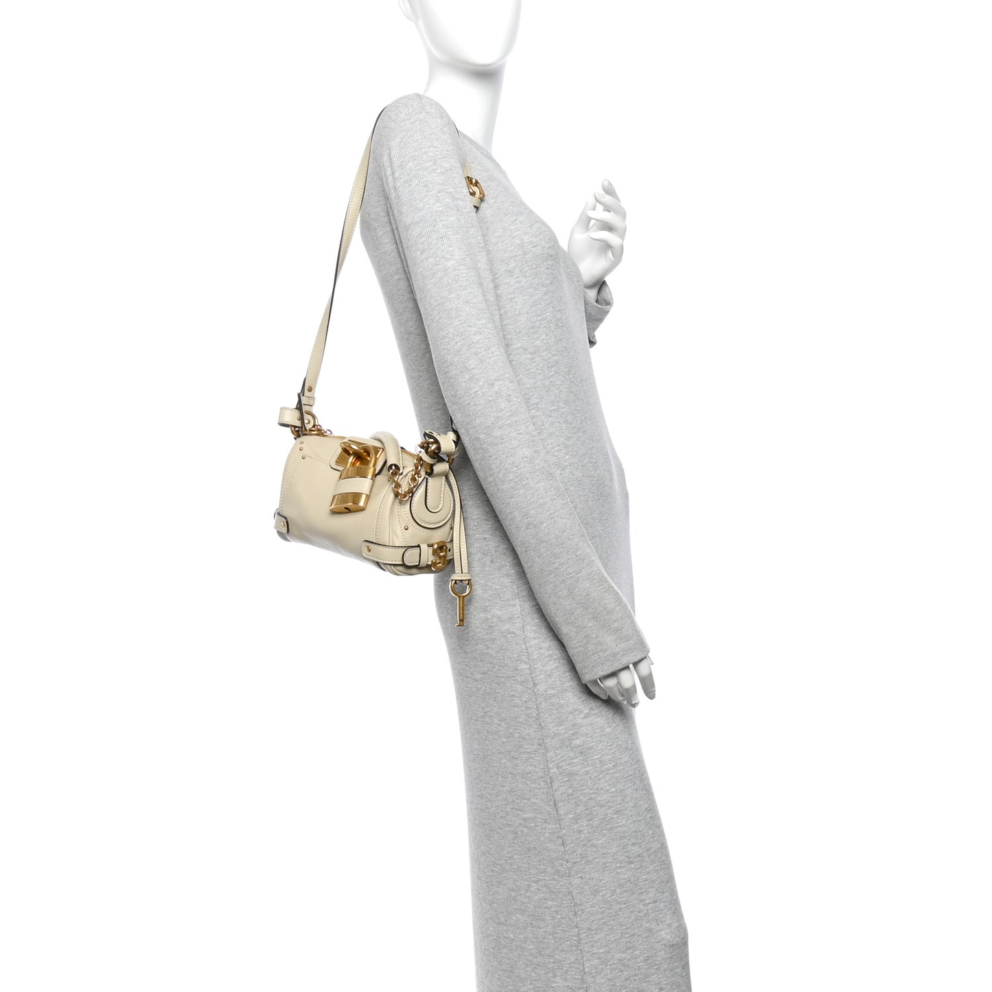 Grained Buffalo Small Paddington Chain Bag Cloudy Cream