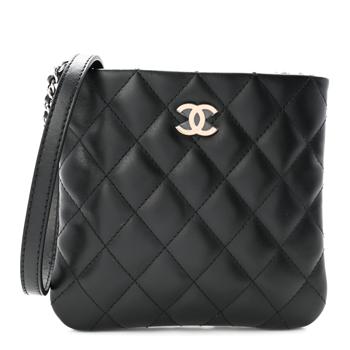 Lambskin Quilted Uniform Crossbody Bag Black