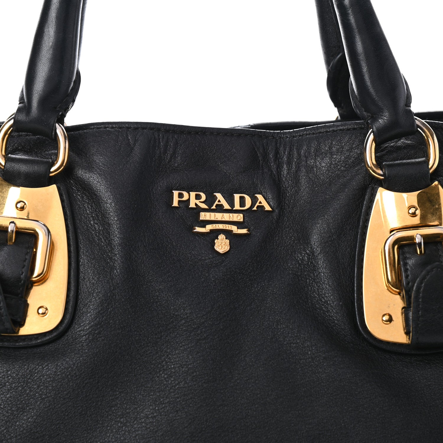 Prada Soft Calfskin Shopping Tote Black 9 of 10