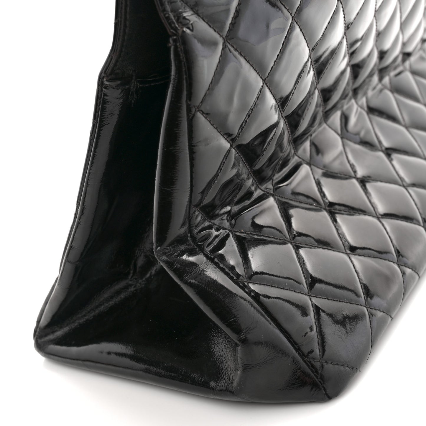 Patent Quilted Grand Shopping Tote GST Black