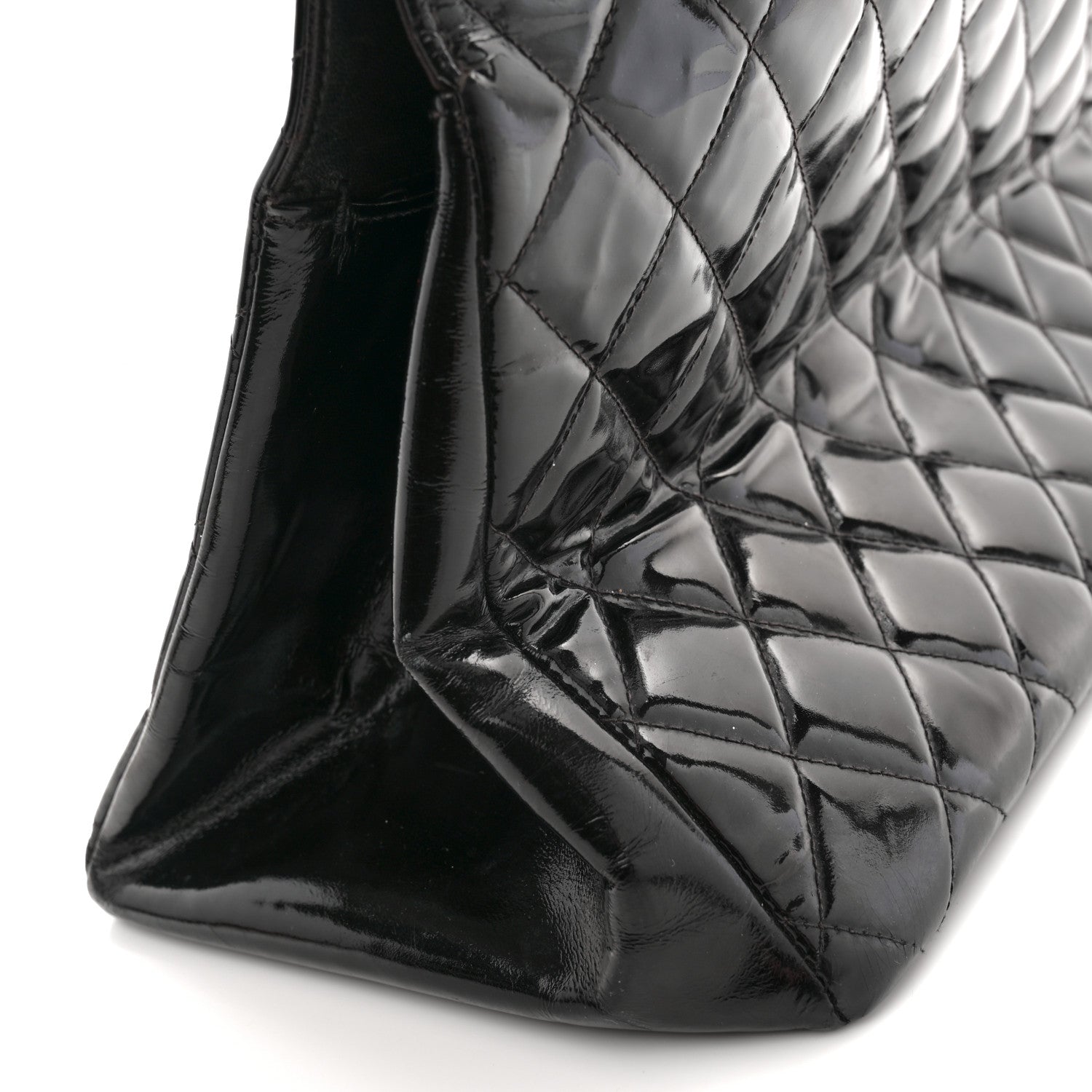 Chanel Patent Quilted Grand Shopping Tote GST Black 15 of 18