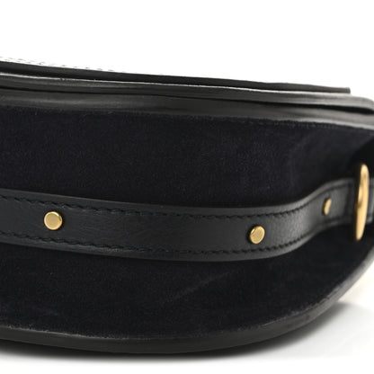 Chloe Calfskin Suede Stars Patchwork Studs Small Nile Bracelet Bag Navy Blue 10 of 10
