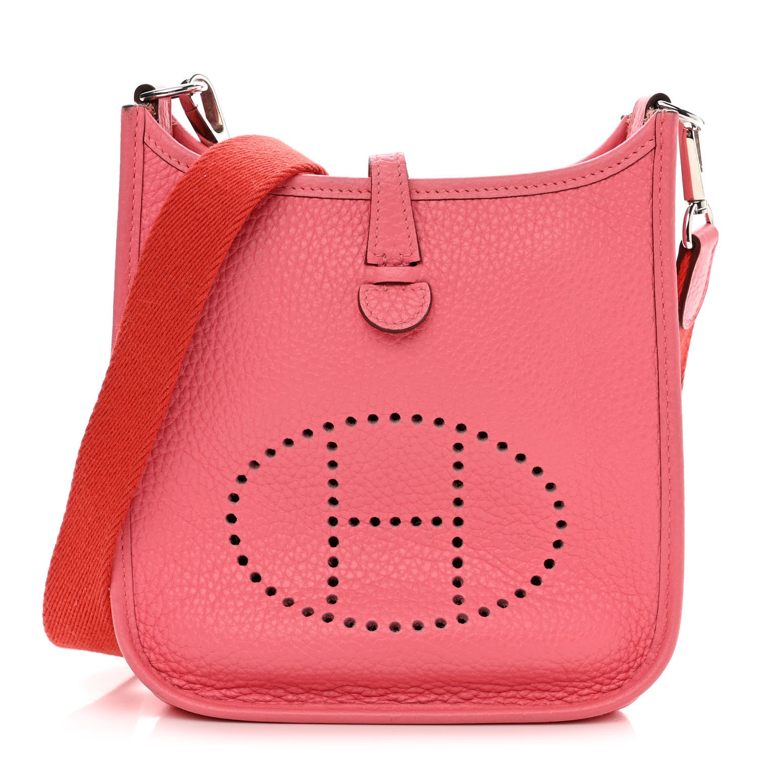 Hermes Taurillon Clemence Amazone Evelyne TPM Rose Azalee Rouge Pivoine 1 of 14
