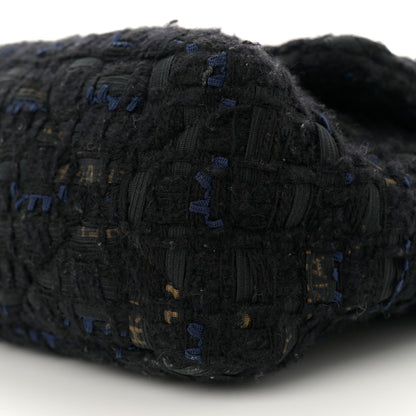 Chanel Tweed Quilted Large Chanel 19 Flap Black Navy Gold 10 of 11