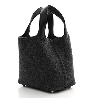 Hermes Feutre Swift Picotin Lock 18 PM Gris Moyen Black 3 of 10