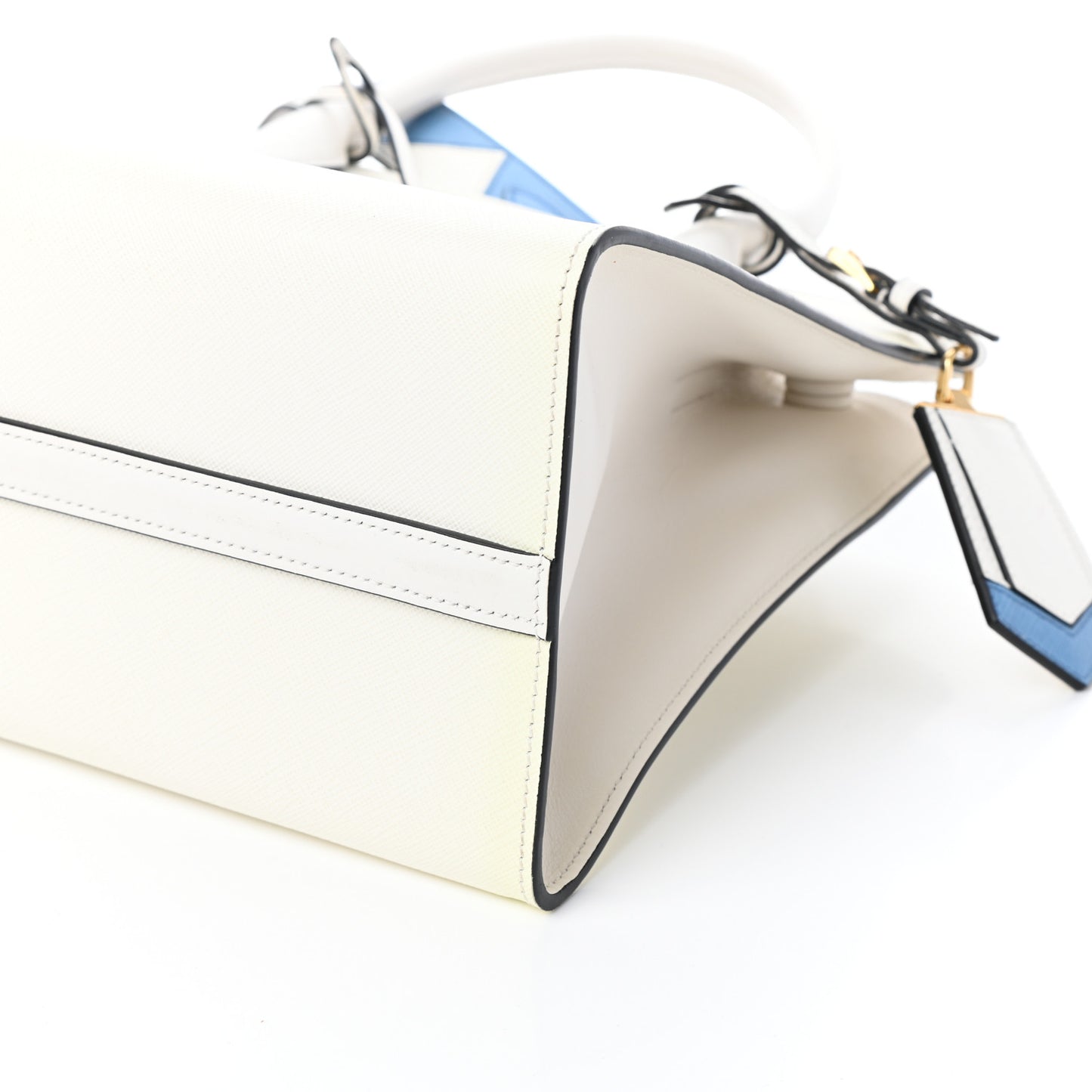 Saffiano City Calfskin Greche Paradigme Bag White