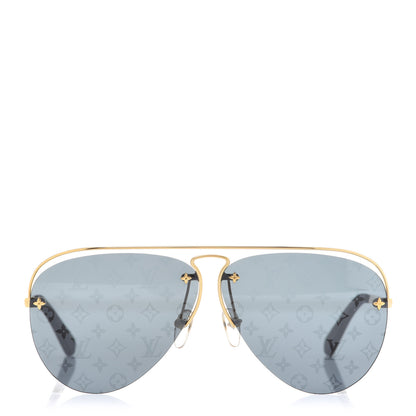 Louis Vuitton Metal Monogram Grease Sunglasses Z1172W Gold 2 of 9