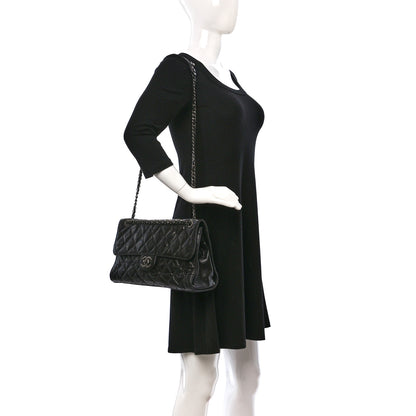 Chanel Crumpled Grained Calfskin Jumbo CC Crave Flap Black 2 of 15
