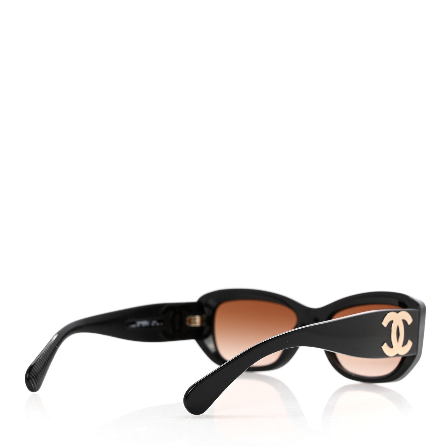 Chanel Acetate Rectangle Sunglasses 5493 Black Brown 4 of 8
