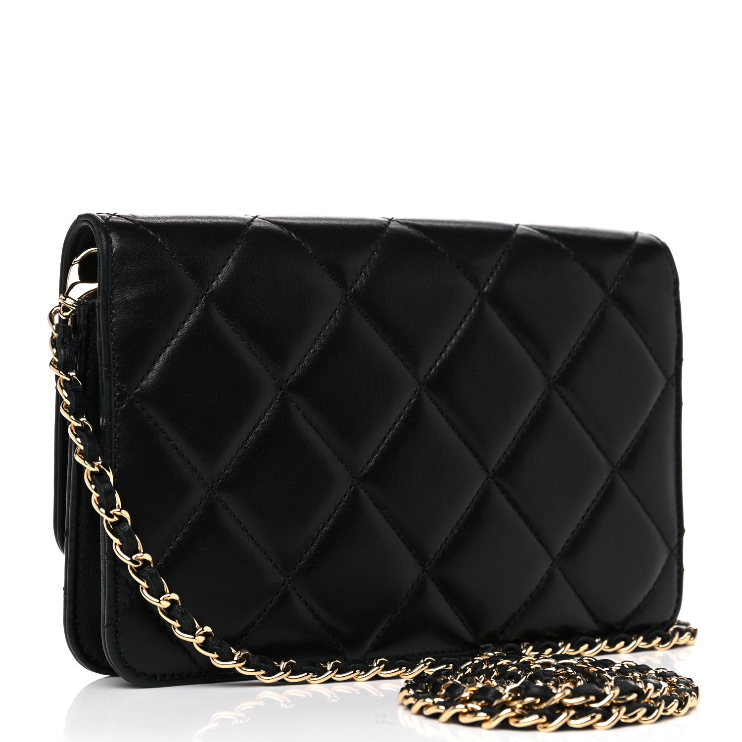 Chanel Lambskin Quilted Golden Class Wallet on Chain WOC Black 3 of 14