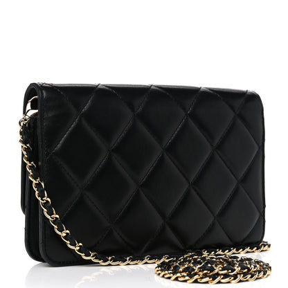 Chanel Lambskin Quilted Golden Class Wallet on Chain WOC Black 3 of 14