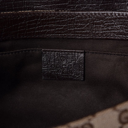 Gucci Monogram Horsebit Clutch Dark Brown 6 of 7