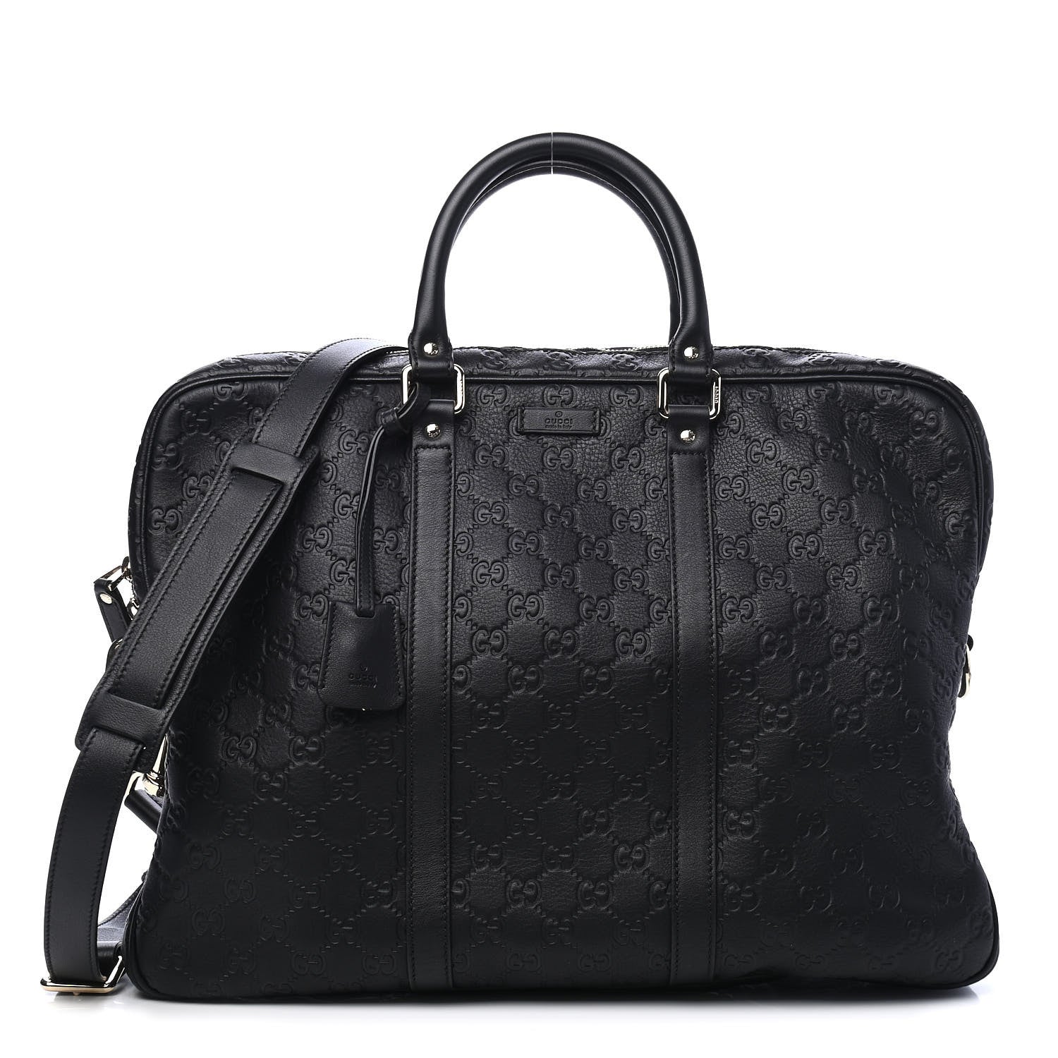 Gucci Guccissima Signature Briefcase Black 1 of 9