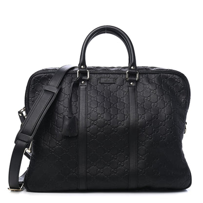 Gucci Guccissima Signature Briefcase Black 1 of 9