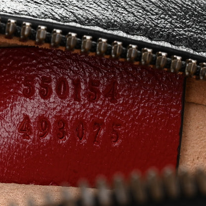 Gucci Vintage Effect Calfskin Matelasse Diagonal Mini Torchon GG Marmont Round Shoulder Bag Black Romantic Cherry 7 of 10