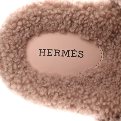 Hermes Woolskin Womens Chypre Sandals 38 Bois De Santal 7 of 8