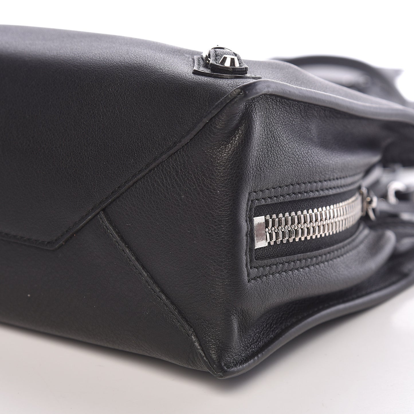 Calfskin Papier Mini A4 Zip Around Tote Black