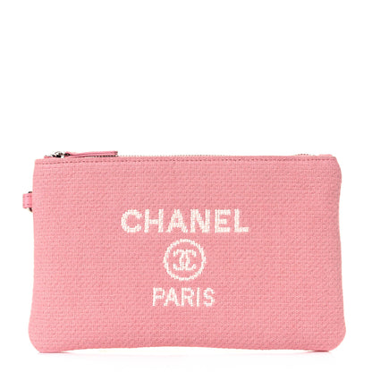 Chanel Mixed Fibers Small Deauville Pouch Pink 1 of 8