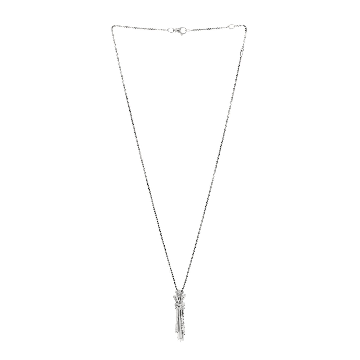 Sterling Silver Diamond Angelika Flair Pave Pendant Necklace
