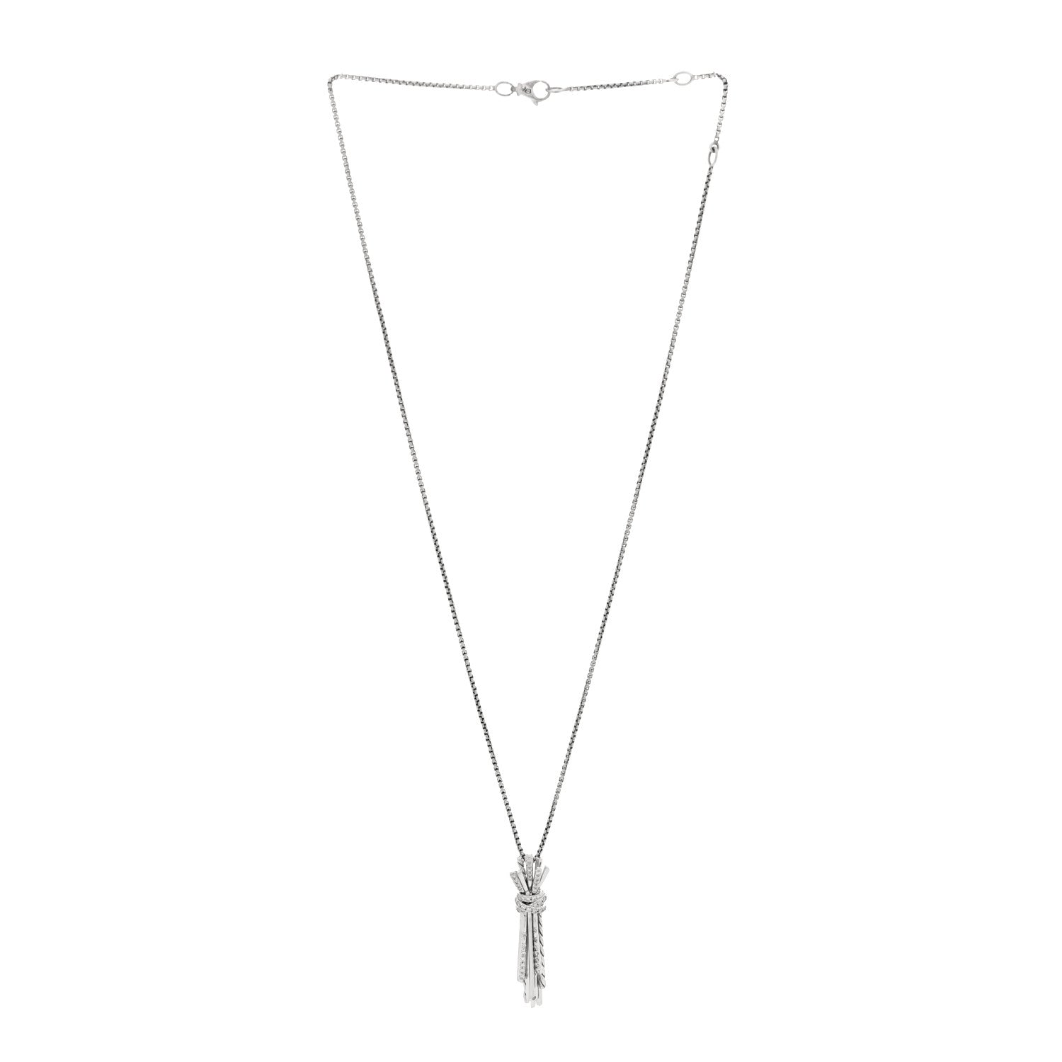 David Yurman Sterling Silver Diamond Angelika Flair Pave Pendant Necklace 3 of 4