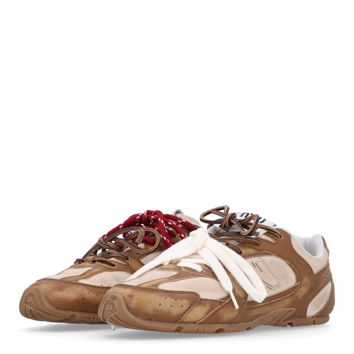 Miu Miu X NEW BALANCE Calfskin 530 SL Sneakers 37 Cinnamon Travertine Gray 5 of 10