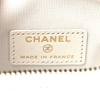 Chanel Lambskin Quilted CC In Love Heart Clutch With Chain White 6 of 11