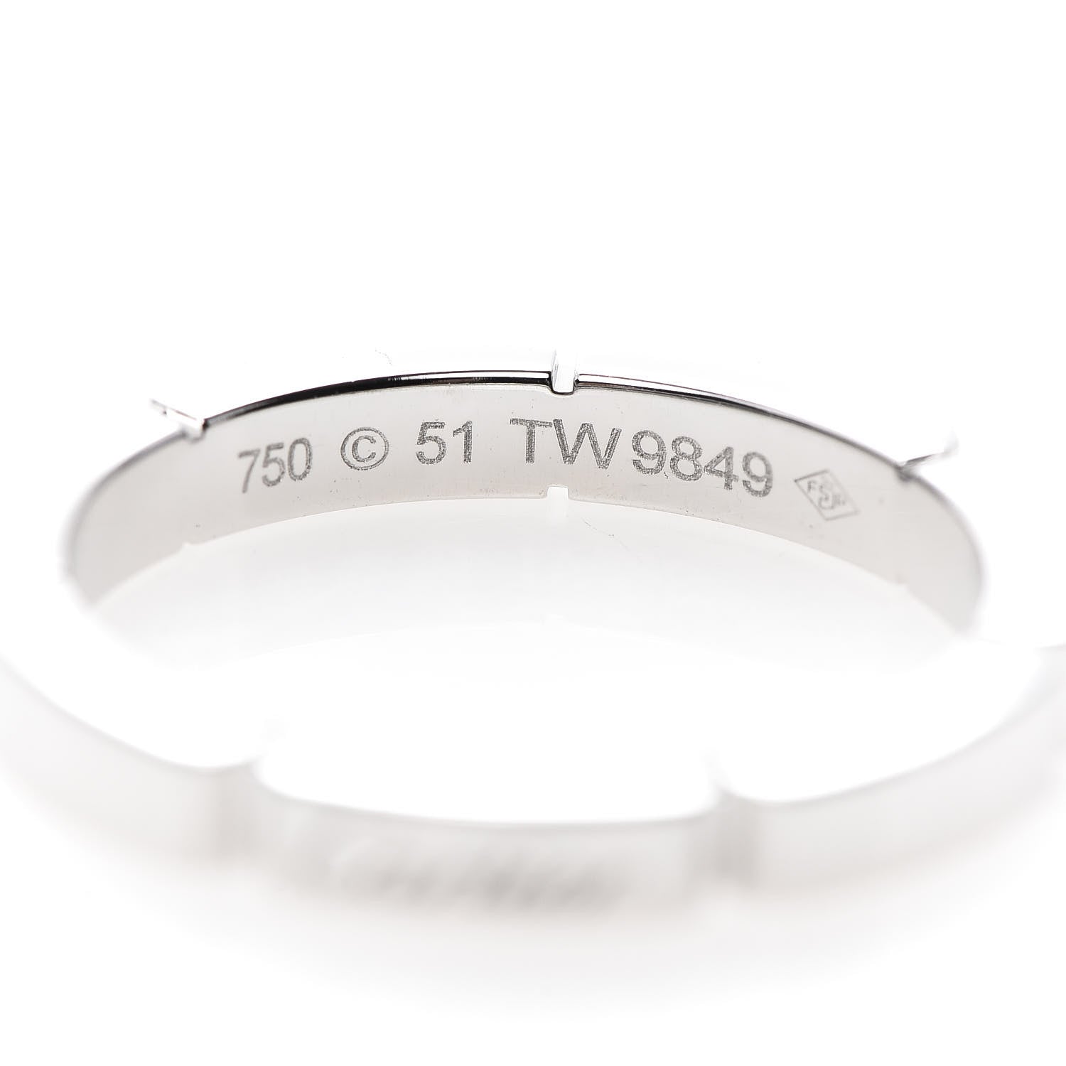 Cartier 18K White Gold 2.5mm Maillon Panthere Wedding Band Ring 51 5.75 4 of 4