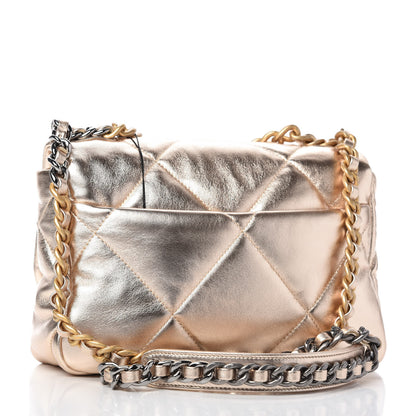 Chanel Metallic Lambskin Quilted Medium Chanel 19 Flap Gold 3 of 10