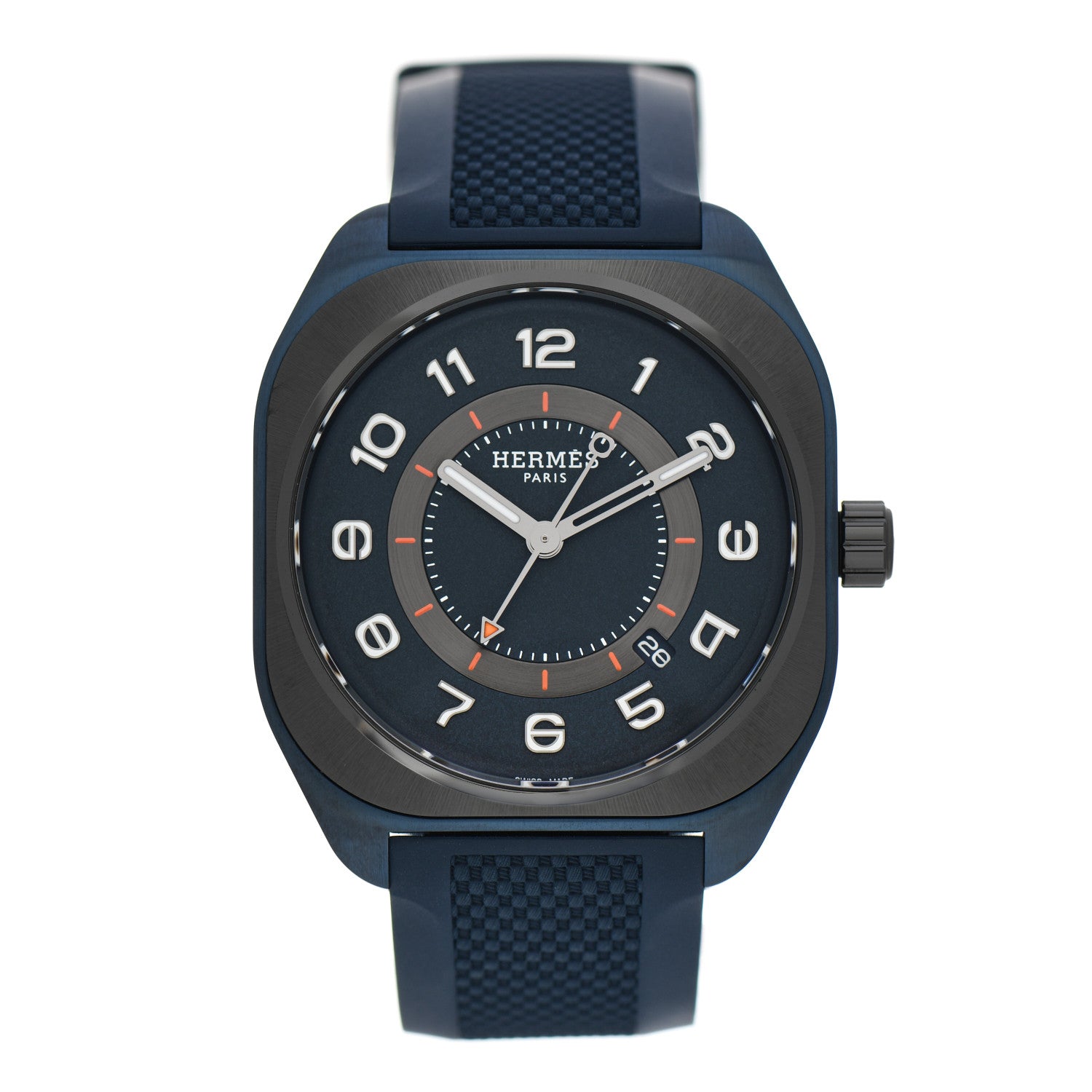 Hermes PVD Titanium Rubber 39mm H08 Automatic Watch Bleu Abysse 1 of 5