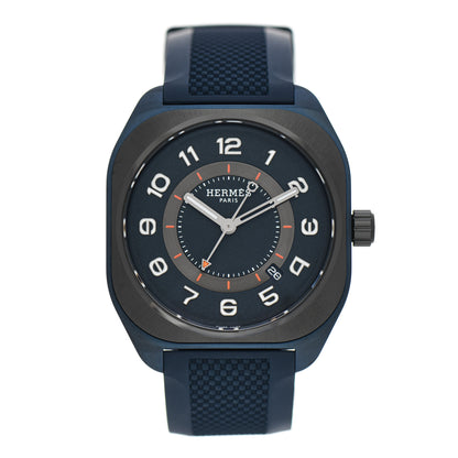 Hermes PVD Titanium Rubber 39mm H08 Automatic Watch Bleu Abysse 1 of 5