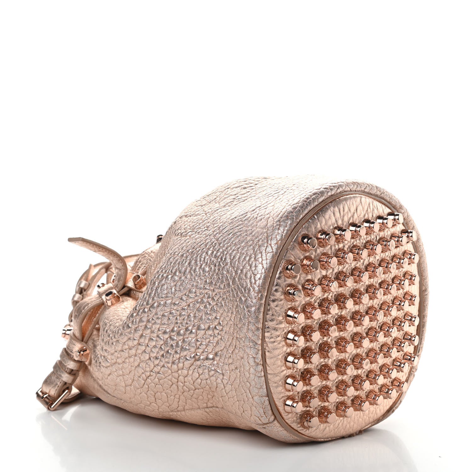 Alexander Wang Metallic Pebbled Lambskin Diego Bucket Bag Rose Gold 4 of 13