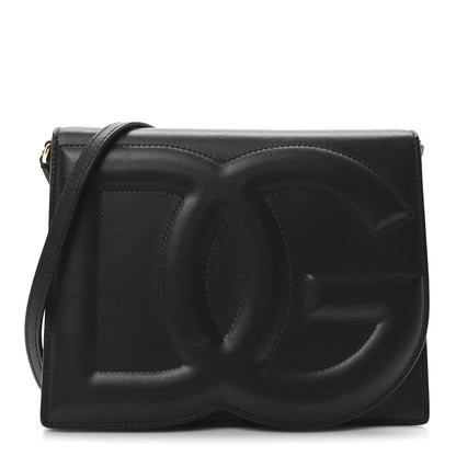 Dolce & Gabbana Calfskin DG Logo Flap Crossbody Bag Black 1 of 9
