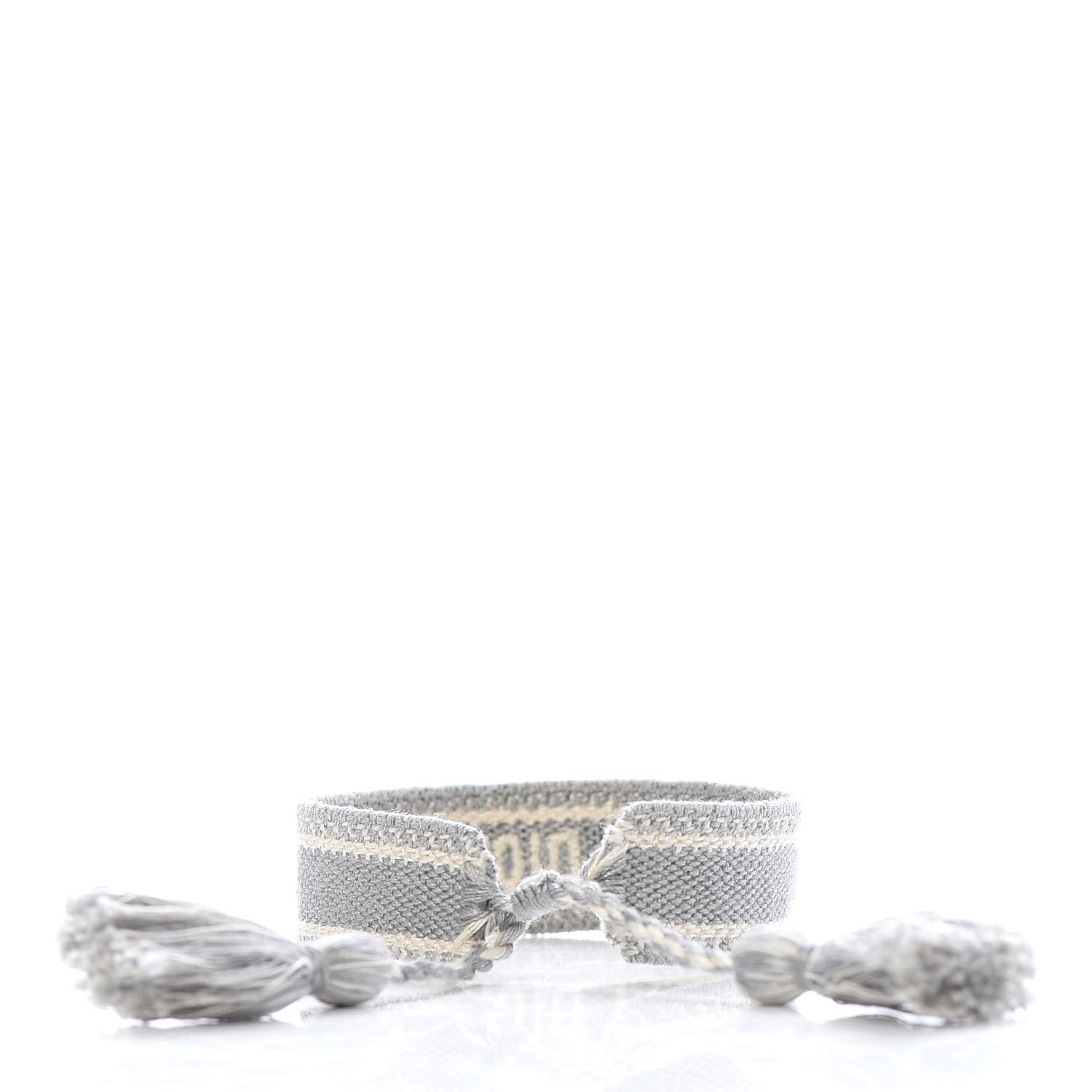 Christian Dior Woven Cotton J'Adior Friendship Bracelet Grey 3 of 4