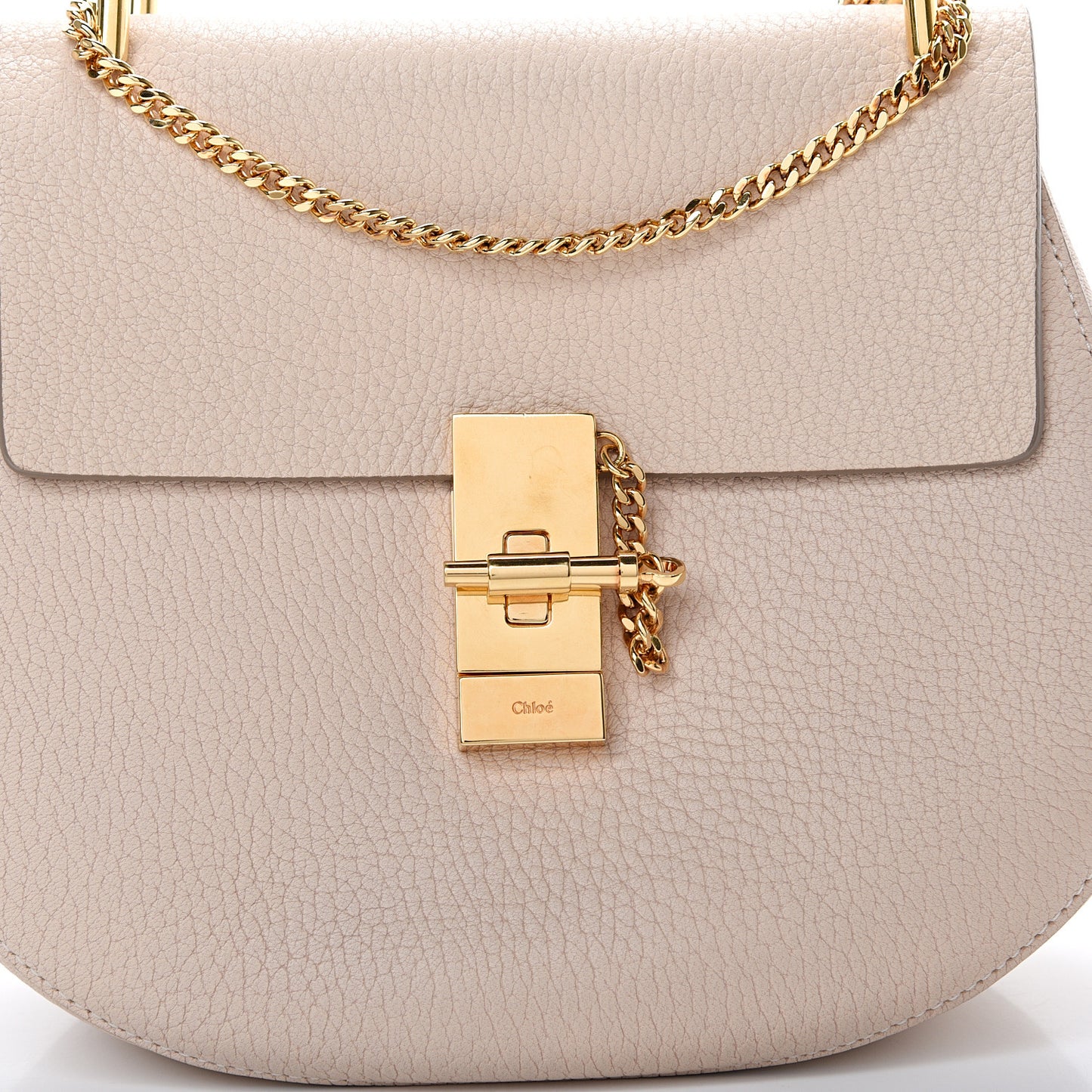 Grained Lambskin Drew Shoulder Bag Abstract White