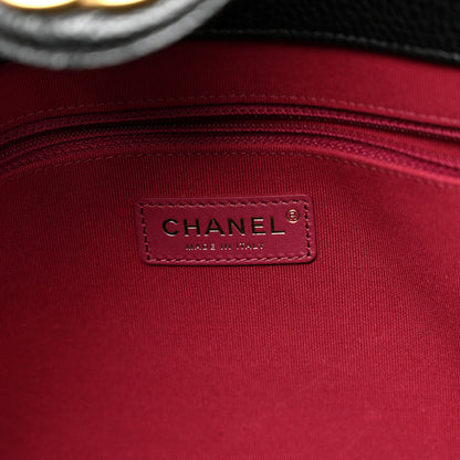 Chanel Metallic Grained Calfskin Quilted Shopping Tote Black 7 of 11