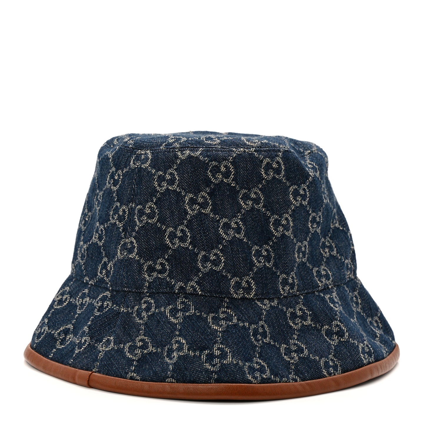 Washed Jacquard Denim Nappa GG Monogram Oscar Bucket Hat L Denim Cuir
