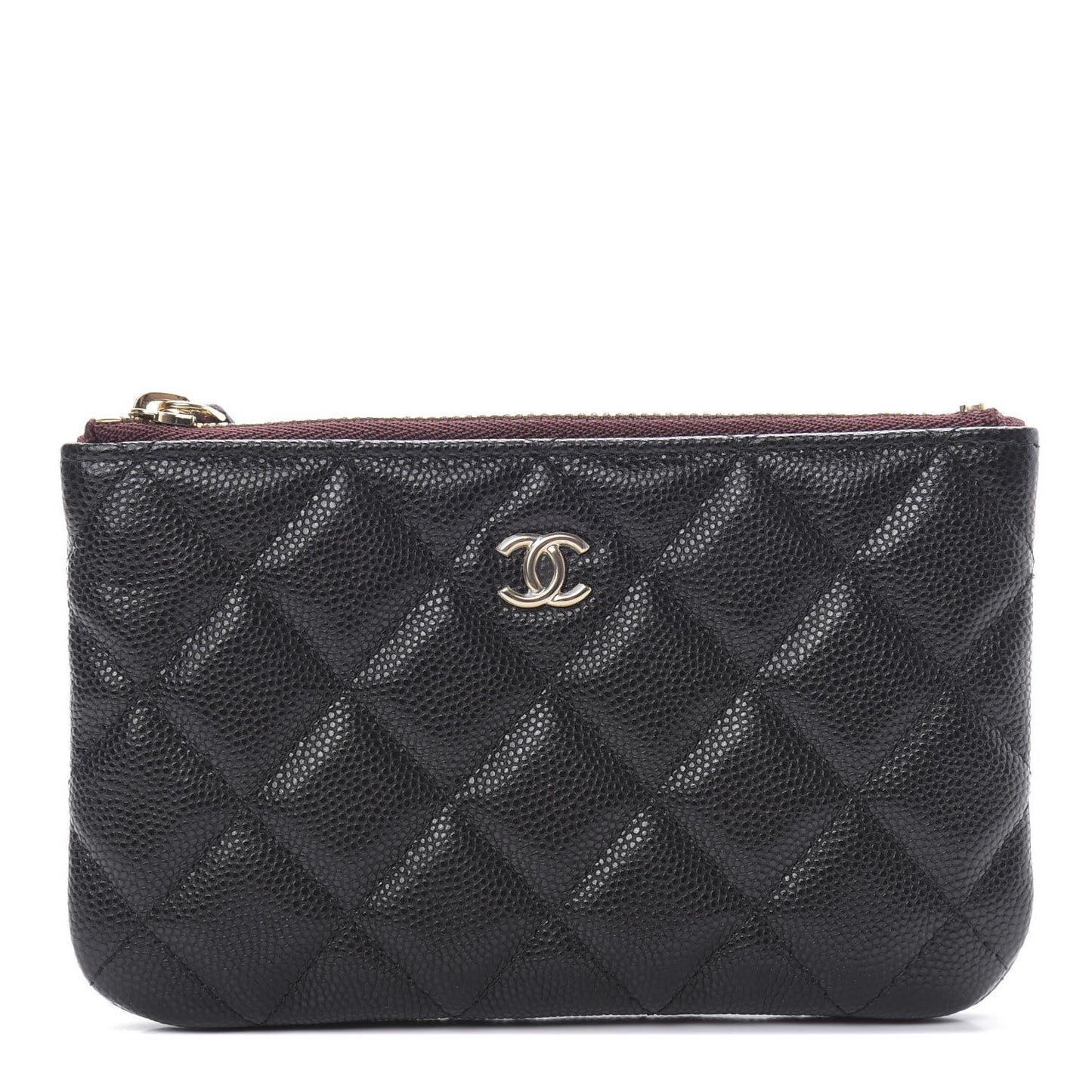 Caviar Quilted Small Cosmetic Case Black