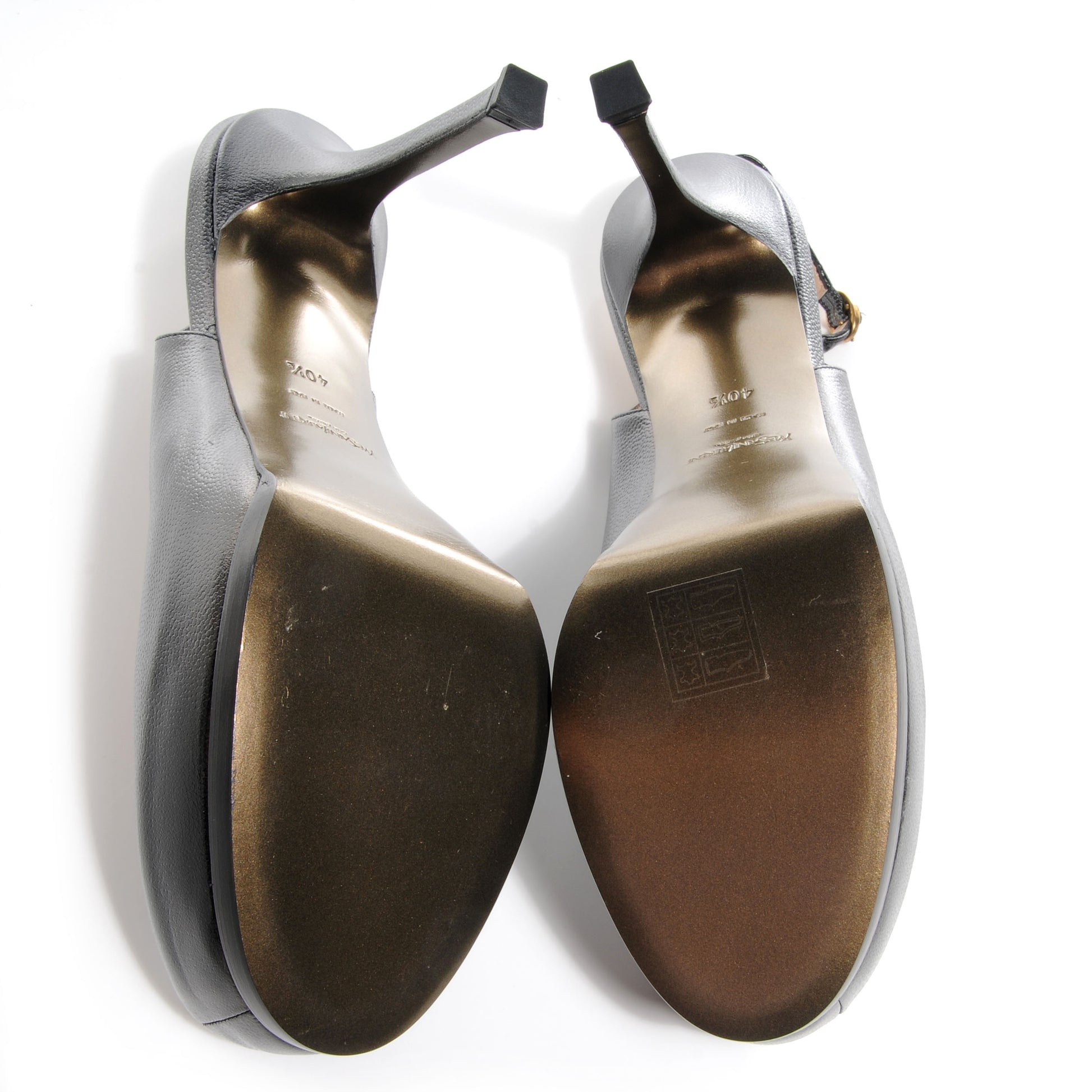 Saint Laurent Vernigolf Tribtoo 80 Slingback Pumps Nero 40 6 of 7