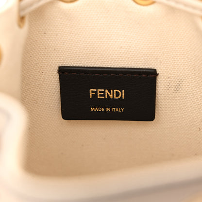 Fendi Canvas Vitello Grace F is Fendi FF Multicolor Embroidered Mini Mon Tresor Bucket Bag Grezzo Multicolor Latte 6 of 15