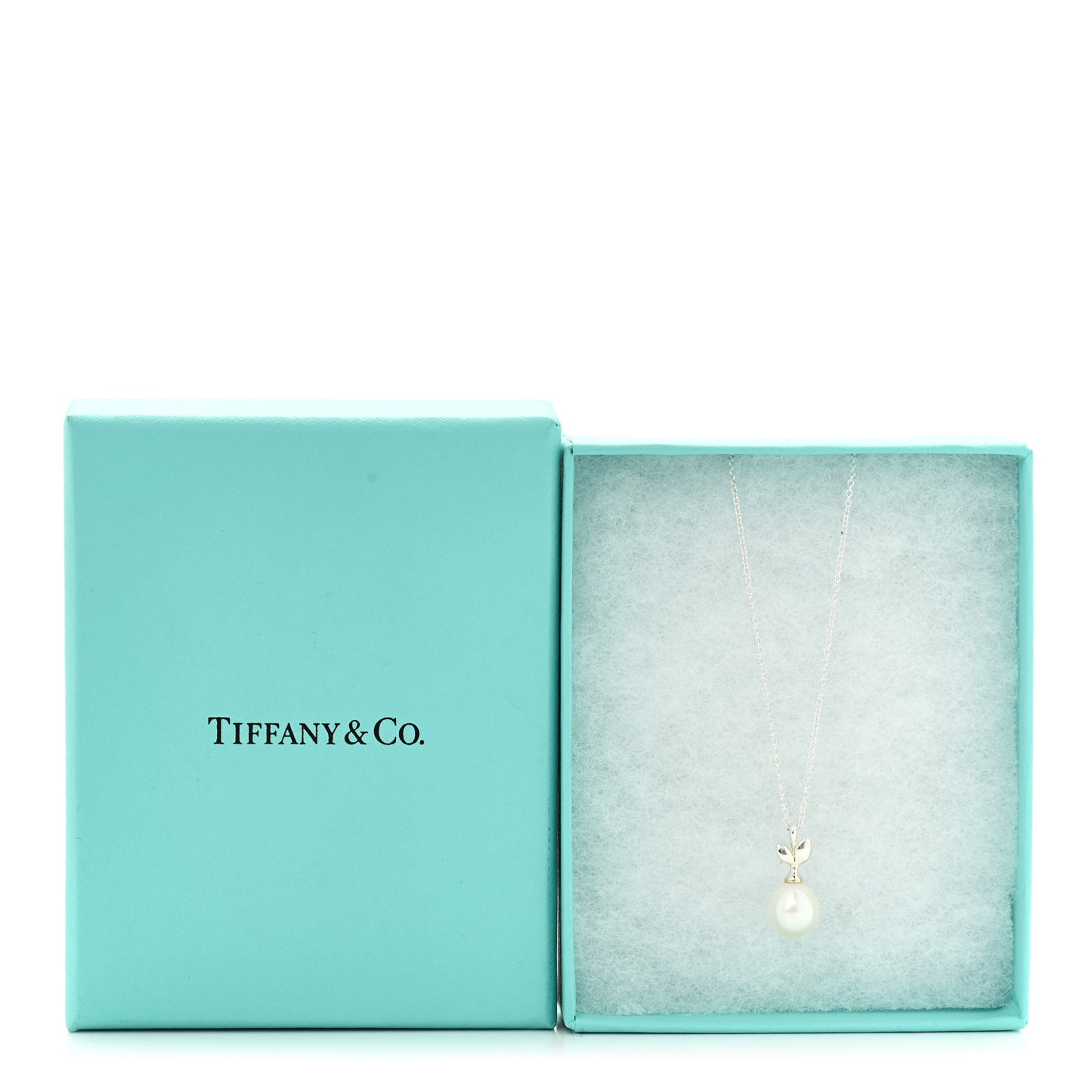 Sterling Silver Pearl Paloma Picasso Olive Leaf Drop Pendant Necklace