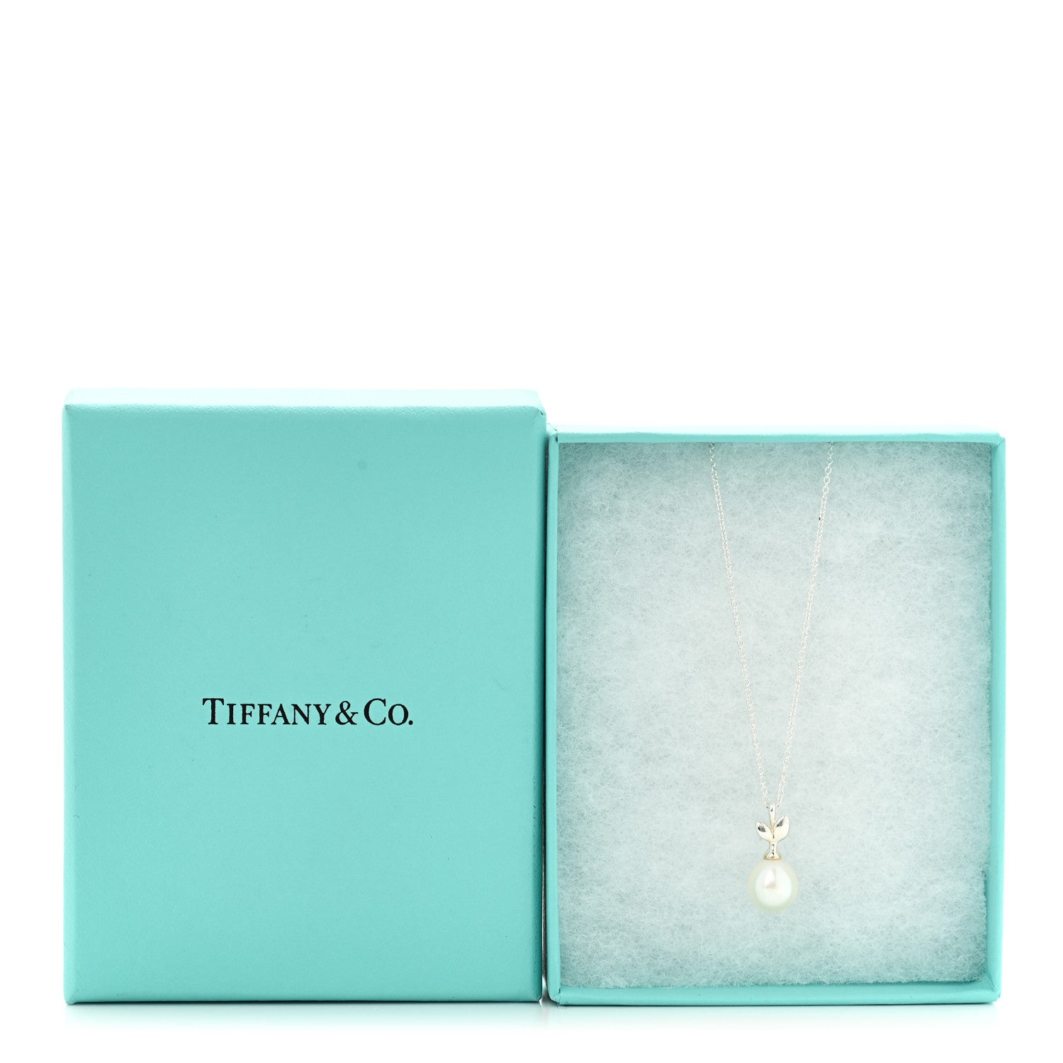 Tiffany Sterling Silver Pearl Paloma Picasso Olive Leaf Drop Pendant Necklace 6 of 6