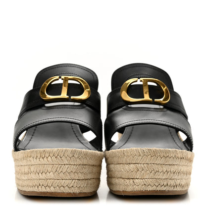 Christian Dior Calfskin 30 Montaigne Wedge Slide 41.5 Black 3 of 9