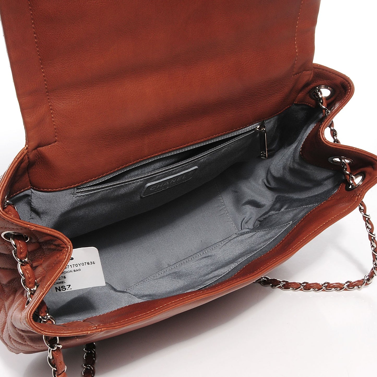 Calfskin Coco Bengal Accordion Flap Camel