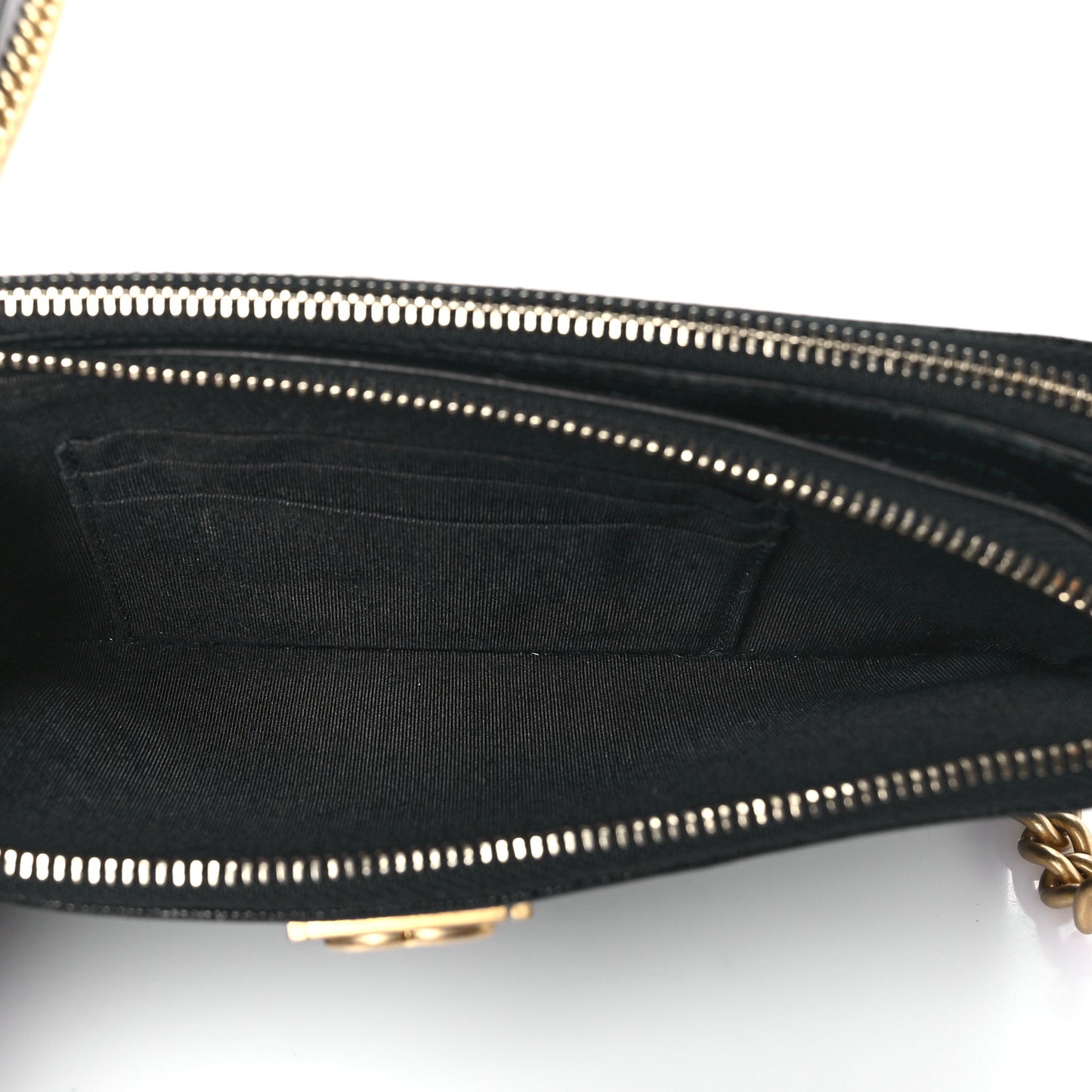 Caviar Quilted Small Boy Clutch With Chain Black