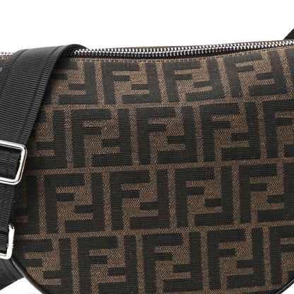 Fendi Fabric Jacquard FF Small Melon Bag Tobacco Moro Ebano 8 of 11