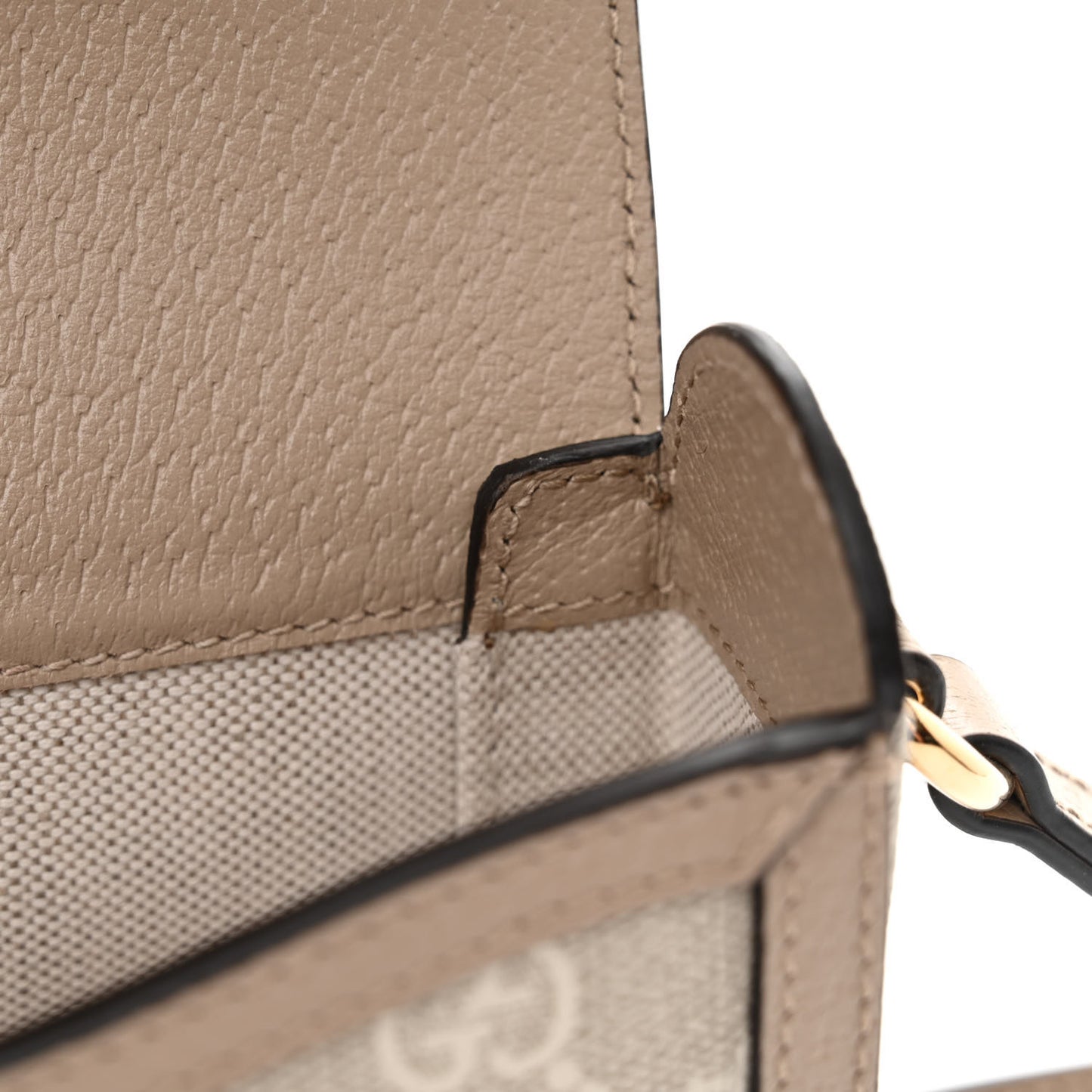 GG Supreme Monogram Textured Dollar Calfskin Mini Horsebit 1955 Shoulder Bag Beige Mystic White Oatmeal