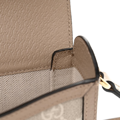 Gucci GG Supreme Monogram Textured Dollar Calfskin Mini Horsebit 1955 Shoulder Bag Beige Mystic White Oatmeal 11 of 13