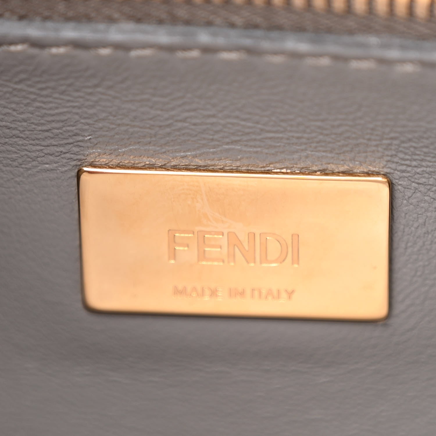Fendi Shiny Crocodile Shiny Nappa Degrade Mini Peekaboo Iconic Satchel Grey 7 of 12