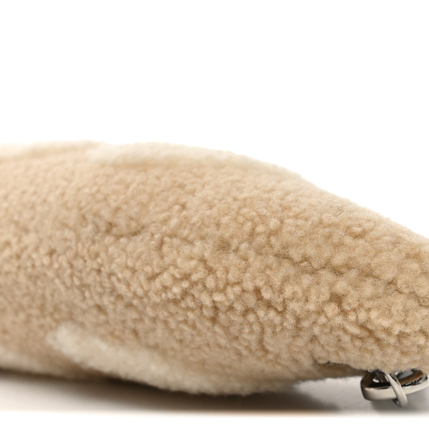 Fendi Sheepskin Baguette Bread Pouch Beige Panna 10 of 10