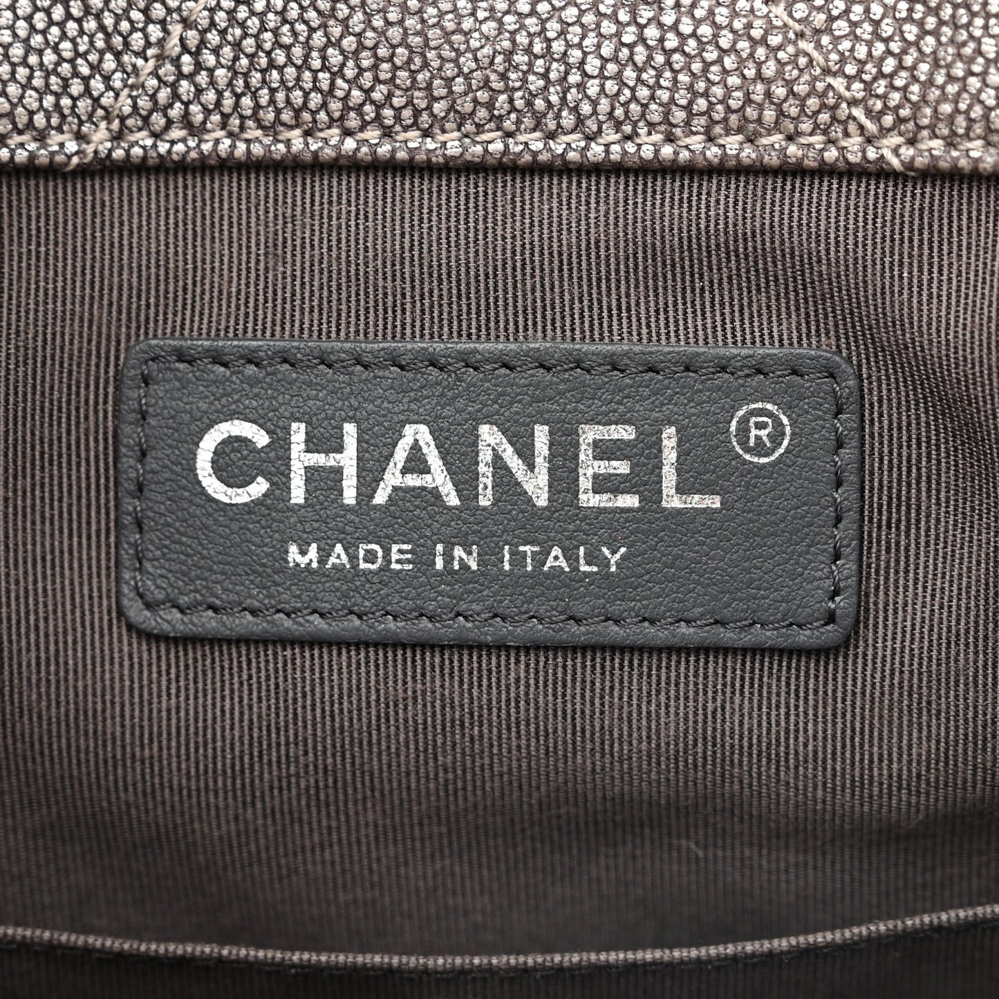 Metallic Grained Goatskin Chevron Quilted Gabrielle Backpack Silver